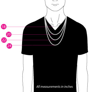 men's necklace sizing